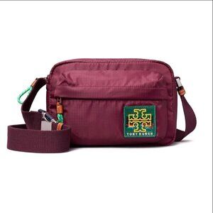 Tory Burch Ripstop Crossbody In Winetasting